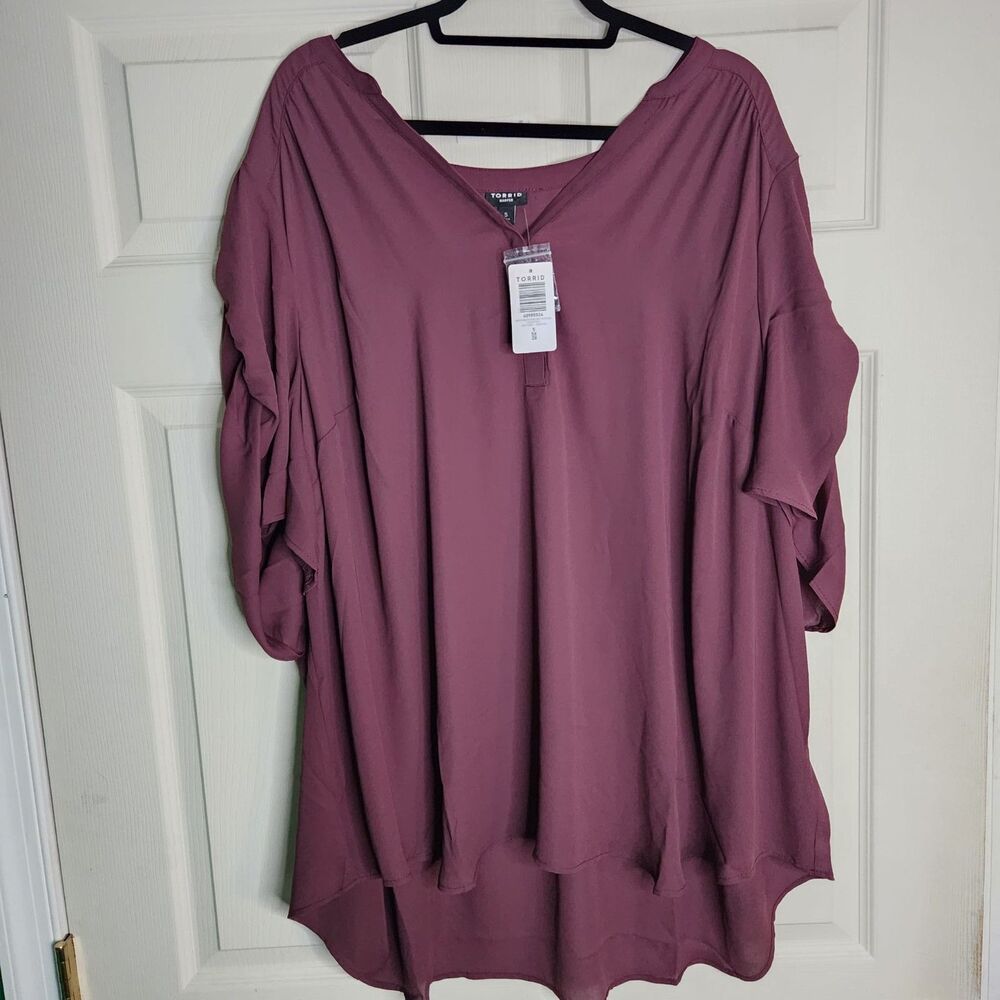 Torrid NWT Harper Georgette Pullover Blouse 5X Flowy Whimsigoth Casual Office